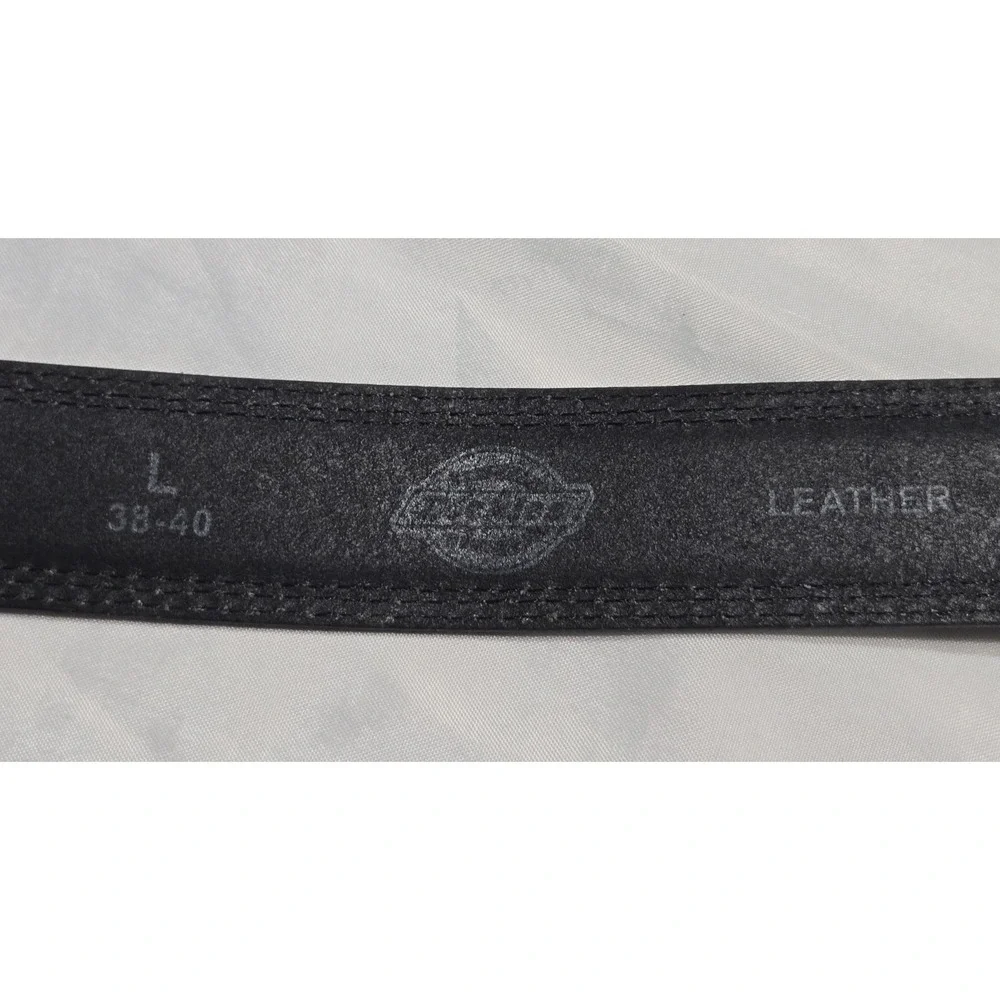 Dickies Stretched Black Genuine Leather Work Belt Mens Size 38-40, 1.5